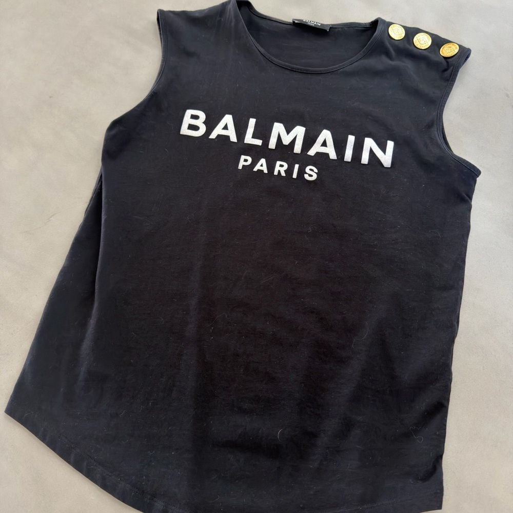 Balmain Paris Logo Tank Top XS